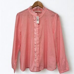 LOFT Coral Button-Down Blouse